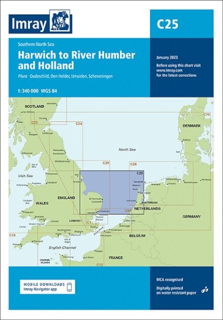 Imray Chart C25 : Harwich to River Humber and Holland : 25