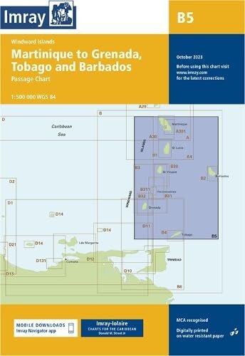Imray Chart B5 : Martinique to Tobago and Barbados Passage Chart : 5