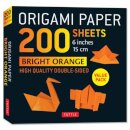 Origami Paper 200 sheets Bright Orange 6"a