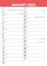 Red Black Large Engagement Planner A3 Ca
