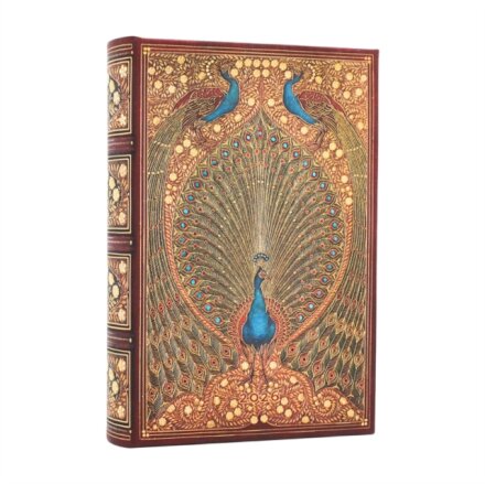 2026 Hafiz's Peacocks (Sangorski & Sutcliffe) Mini 12-month Day-at-a-Time Hardcover Flexi Dayplanner 2026 (Elastic Band Closure)