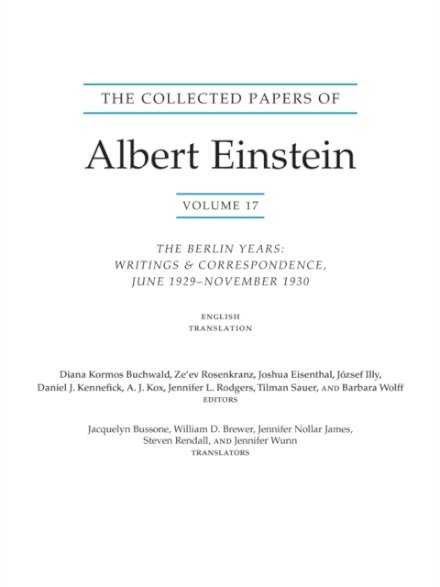 The Collected Papers of Albert Einstein, Volume 17 (Translation Supplement)