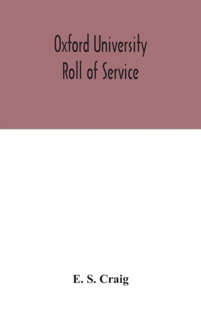 Oxford University Roll Of Service