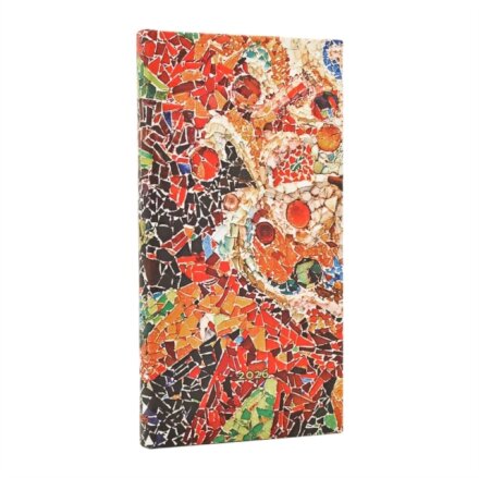 2026 Gaudi's Sun (Gaudi’s Mosaics) Slim 12-month Horizontal Hardcover Flexi Dayplanner 2026 (Elastic Band Closure)