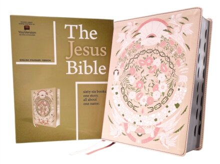 The Jesus Bible Artist Edition, ESV, (With Thumb Tabs to Help Locate the Books of the Bible), Leathersoft, Peach Floral, Thumb Indexed