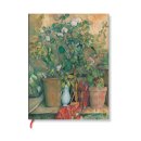 Cezanne’s Terracotta Pots and Flowers Midi Unlined Hardback Journal (Elastic Band Closure)