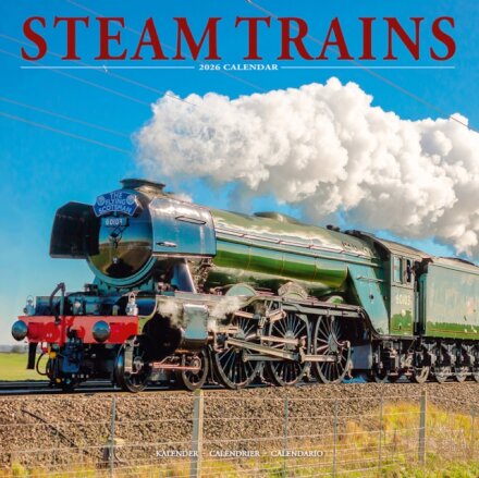 Steam Trains Calendar 2026 Square Trains Wall Calendar - 16 Month