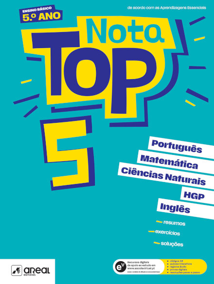 Nota Top 5 - 5.º Ano  Matemática, Português, Ciências Naturais, História e Geografia de Portugal e Inglês