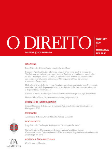 O Direito - Ano 152 (2020) Nº I