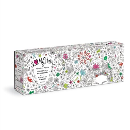Andrea Pippins Flowers In Your Hair Color-In 1000 Piece Panoramic Puzzle