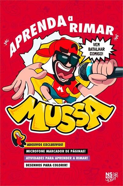 Mussa Aprenda A Rimar - Cartela De Adesivos E Microfone Marcador De Páginas