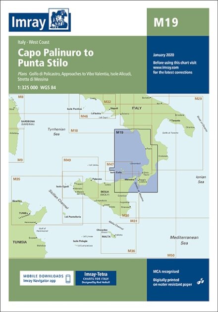 Imray Chart M19 : Capo Palinuro to Punta Stilo : 19