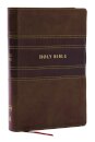 NKJV Personal Size Large Print Bible with 43,000 Cross References, Brown Leathersoft, Red Letter, Comfort Print (Thumb Indexed)