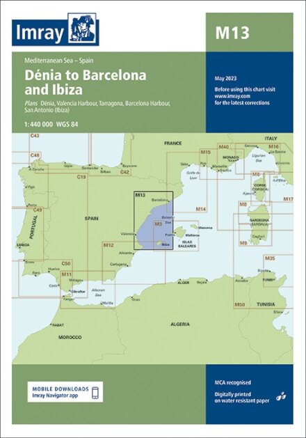 Imray Chart M13 : Denia to Barcelona and Ibiza : 13