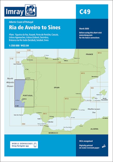 Imray Chart C49 : Ria de Aveiro to Sines - Atlantic Coast of Portugal : C49