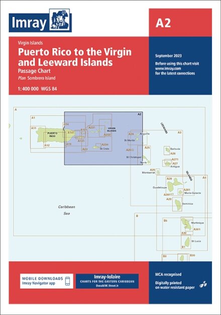 Imray Chart A2 : Puerto Rico to the Virgin and Leeward Islands : 2