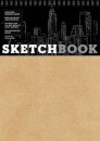 Sketchbook 7 x 10" Fliptop Landscape Kraft Spiral Hardcover Mixed Media Sketchbook for Drawing