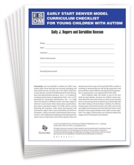 Early Start Denver Model Curriculum Checklist for Young Children with Autism, First Edition, Set of 15 Checklists, Each a 16-Page Two-Color Booklet
