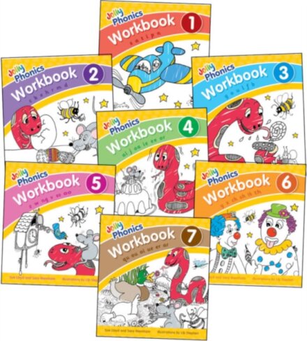 Jolly Phonics Workbooks 1-7 : in Precursive Letters (British English edition)