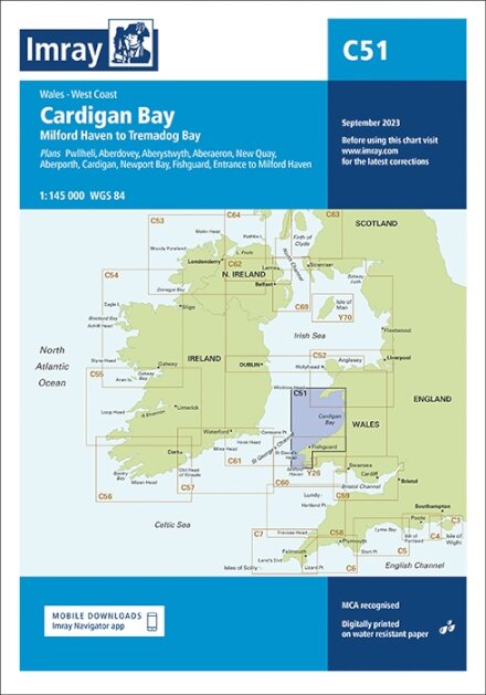 Imray Chart C51 Cardigan Bay : Milford Haven to Tremadog Bay : 51