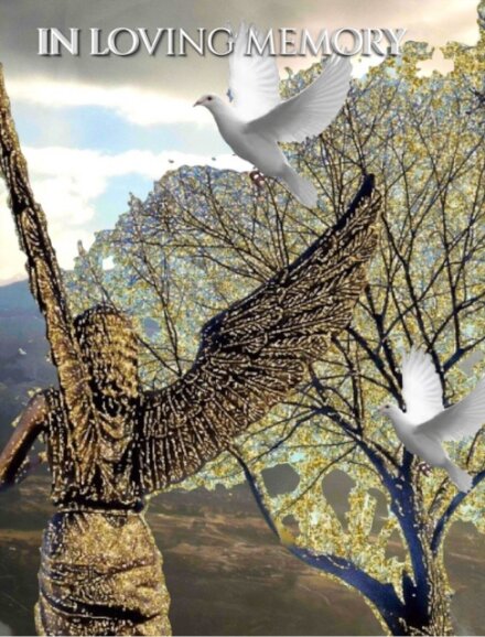Angel White Doves New Zealand stunning landscape Remberance Funeral Blank page guest book