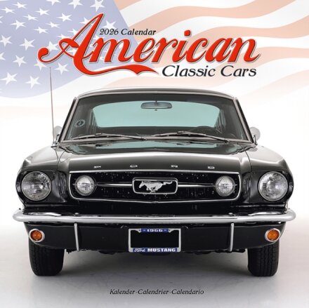 American Classic Cars Calendar 2026 Square Car Wall Calendar - 16 Month