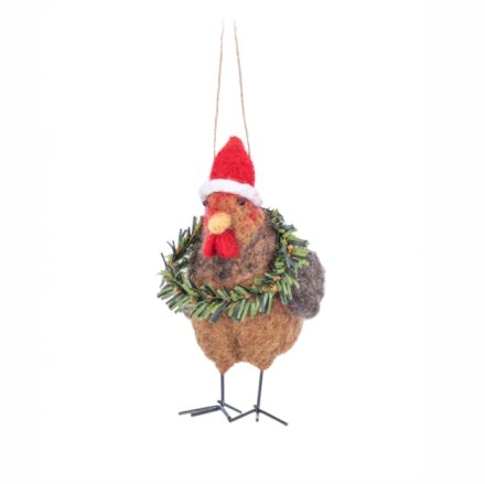 Turkey With Wreath Felt Decoration