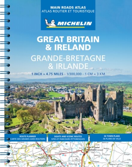Great Britain & Ireland Main Roads Atlas (A4-Spiral, English-French) 2025