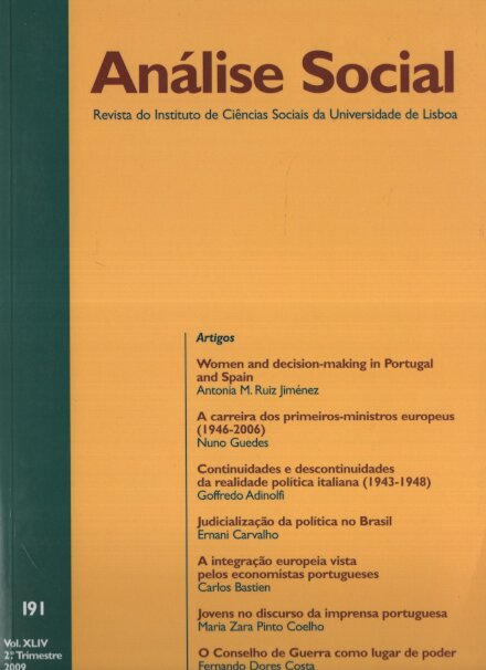 Análise Social 192 - Vol. XLIV - 1.º Trimestre 2009